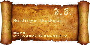 Weidinger Bendegúz névjegykártya